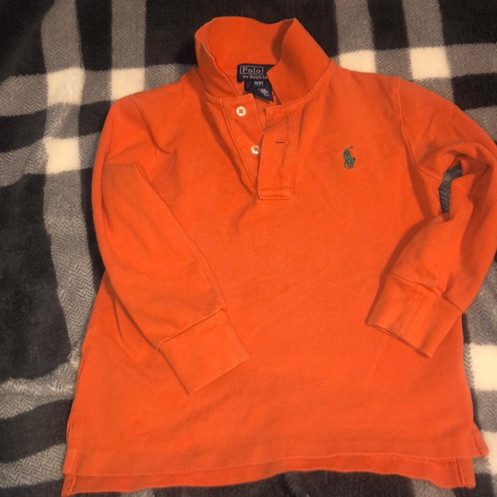 Boys Orange long sleeve polo!!